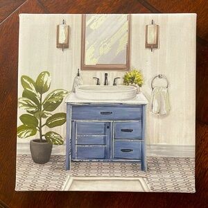 Bathroom Canvas Wall Art 8 x 8